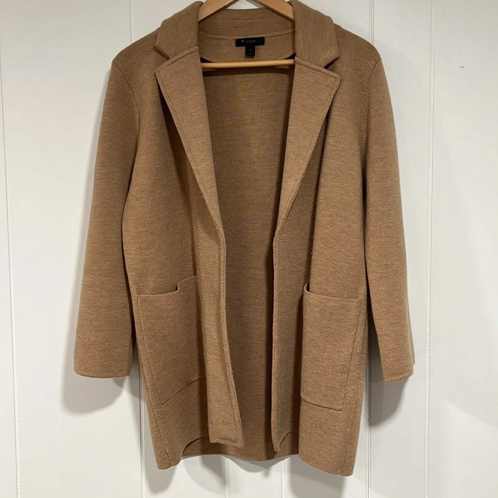 J crew blazer cardigan in camel‎ color Sz S